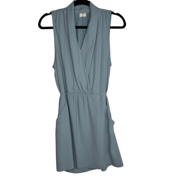 Wilfred Sabine Dusty Light Blue Sleeveless Dress With Tie Waist Size M - Picture 1 of 10